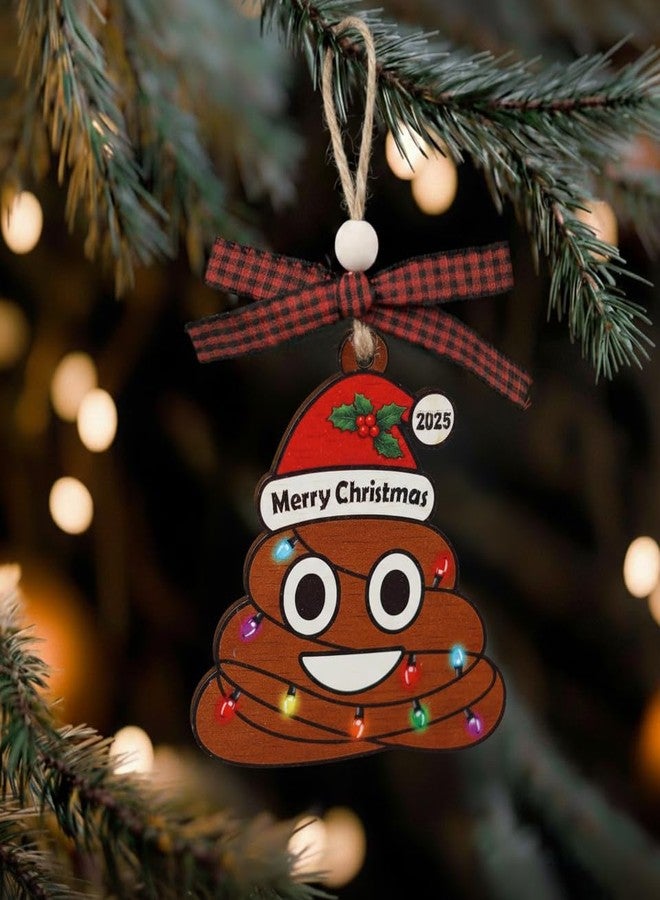 LumenJar Poop Christmas Ornament - Pooping Christmas Ornaments 2025 - Funny Poop Gifts for Adults - Ugly Christmas Ornaments - White Elephant Gifts, Dirty Gag Gift for Women, Friend - Fun Wood Ornaments 2025 - Image 4